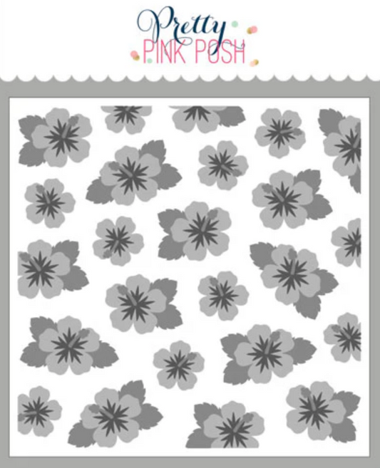 Pretty Pink Posh - Layered Hibiscus Stencil Set