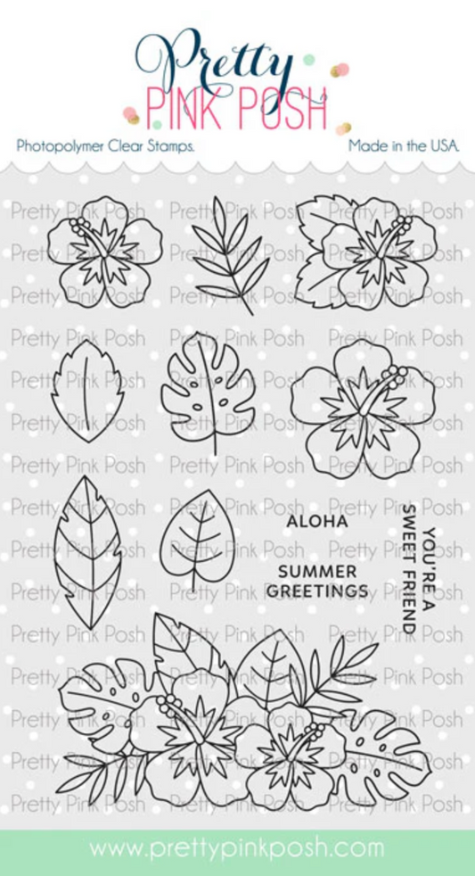 Pretty Pink Posh - Happy Hibiscus Stamp & Die Bundle