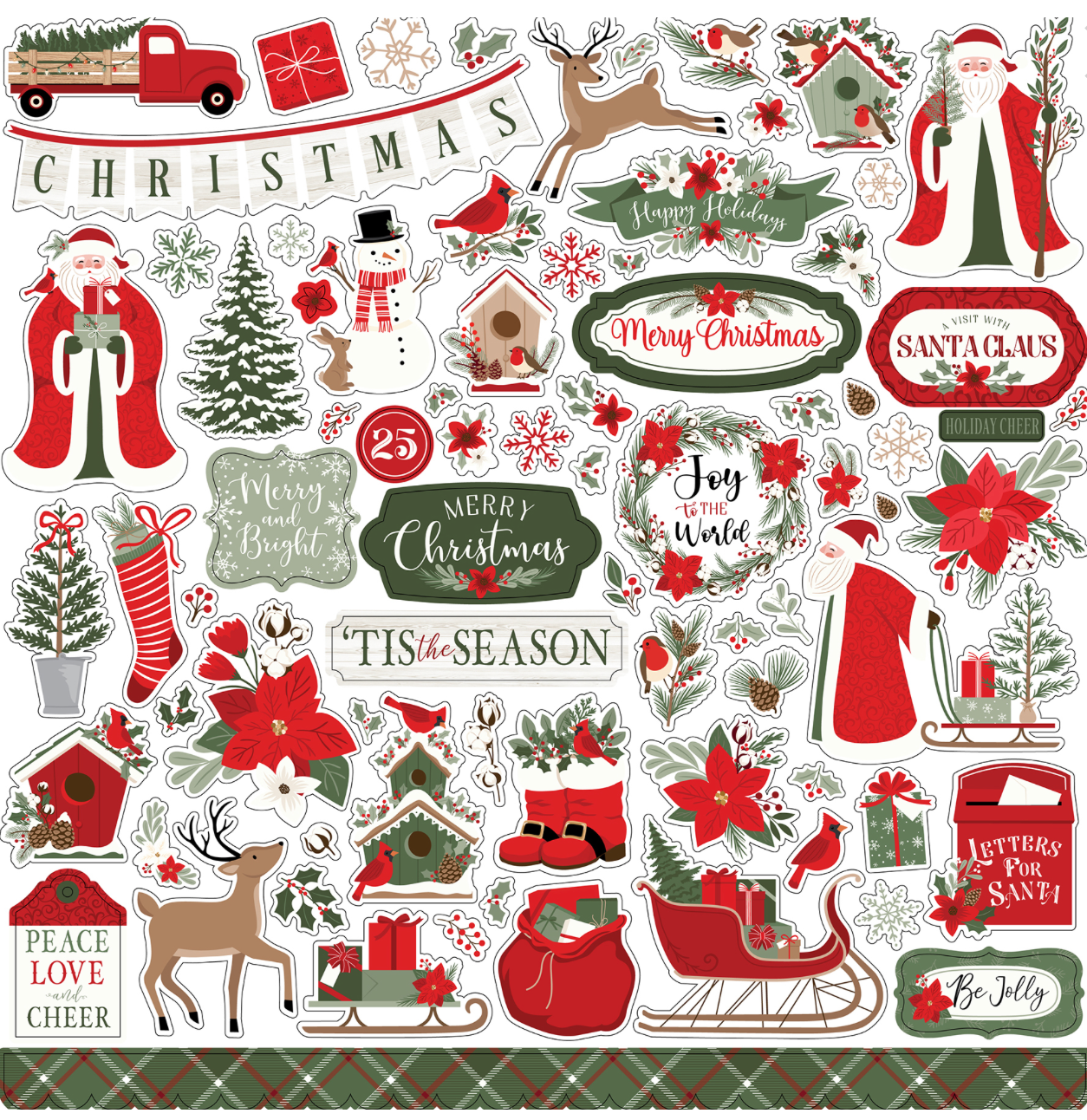 Echo Park - Christmas Time - Cardstock Sticker Sheet