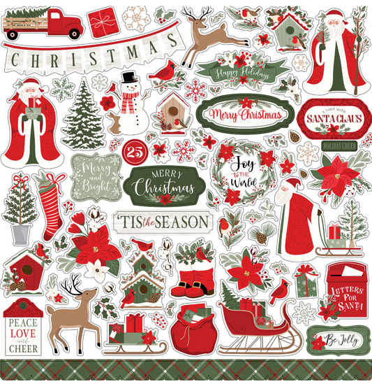 Echo Park - Christmas Time - Cardstock Sticker Sheet