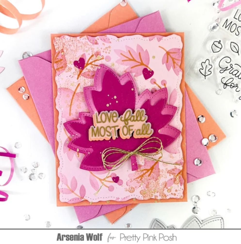 Pretty Pink Posh - Wide Leaf Shaker Die Set