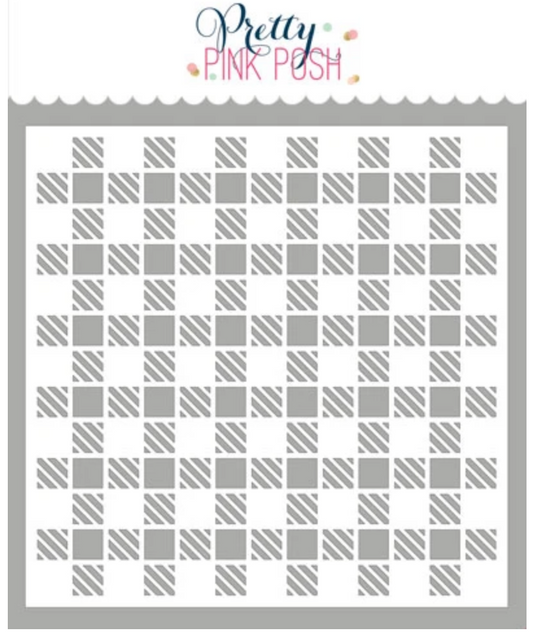 Pretty Pink Posh - Gingham Stencil