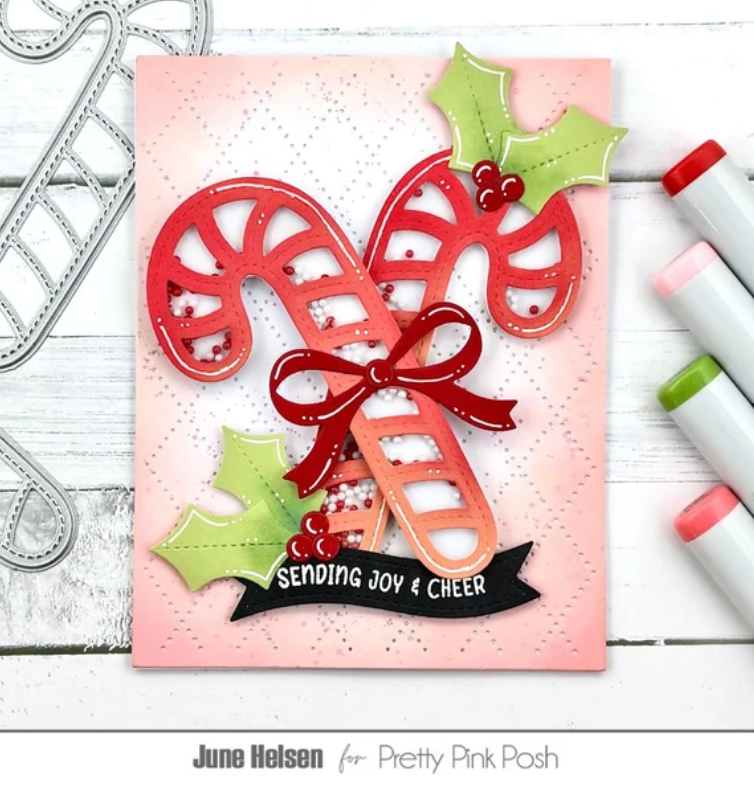 Pretty Pink Posh - Candy Cane Shaker Die Set