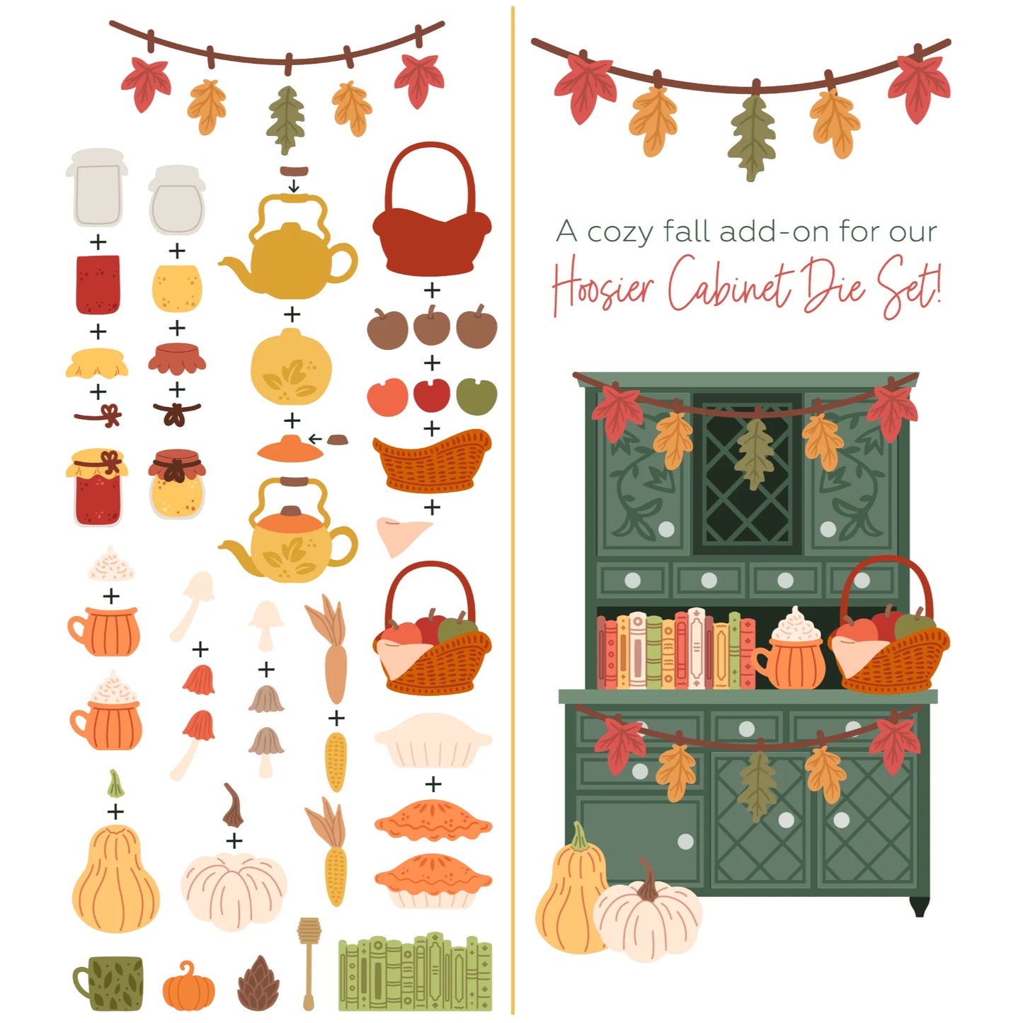 Honey Bee - Lovely Layers: Hoosier Cabinet Fall Add-On Die Set