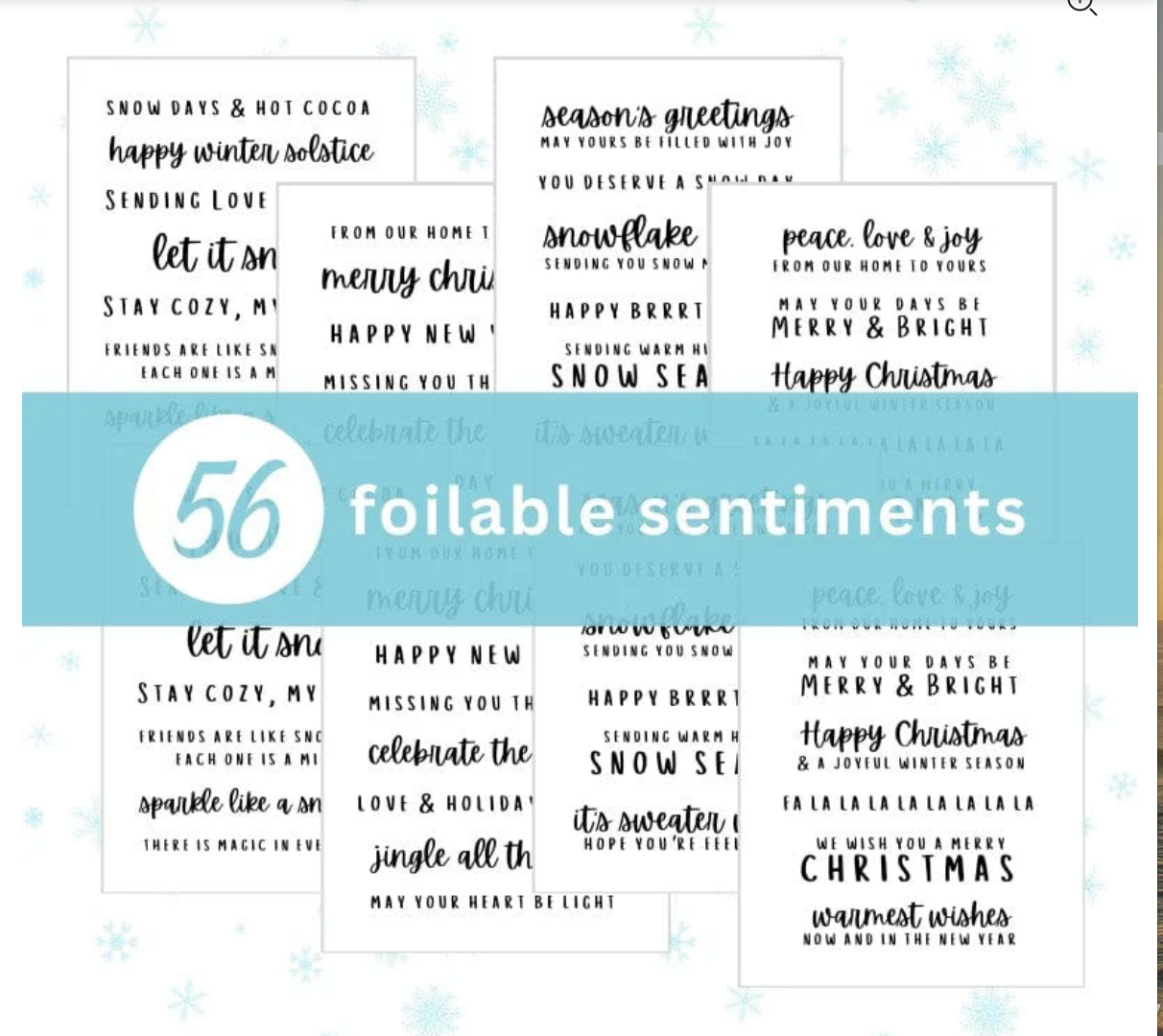 Deco Foil - Toner Sentiments Card Fronts