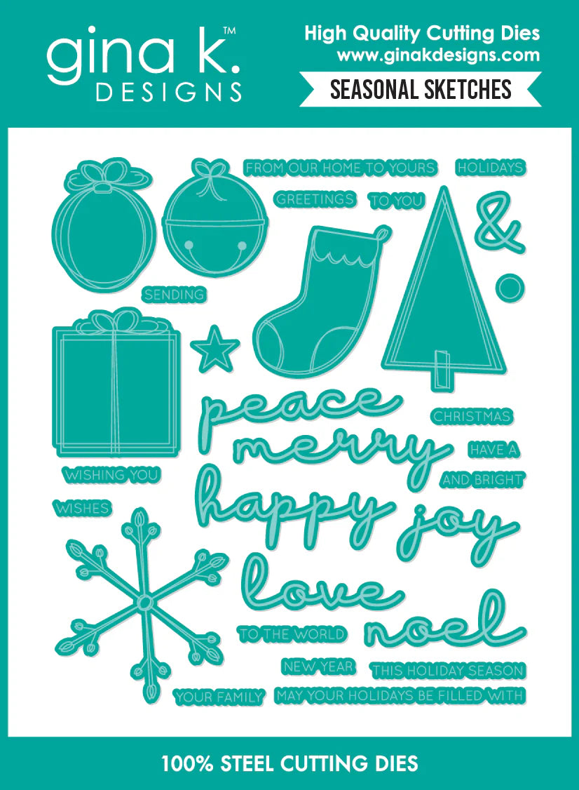 Gina K. - Seasonal Sketches Stamp & Die Bundle