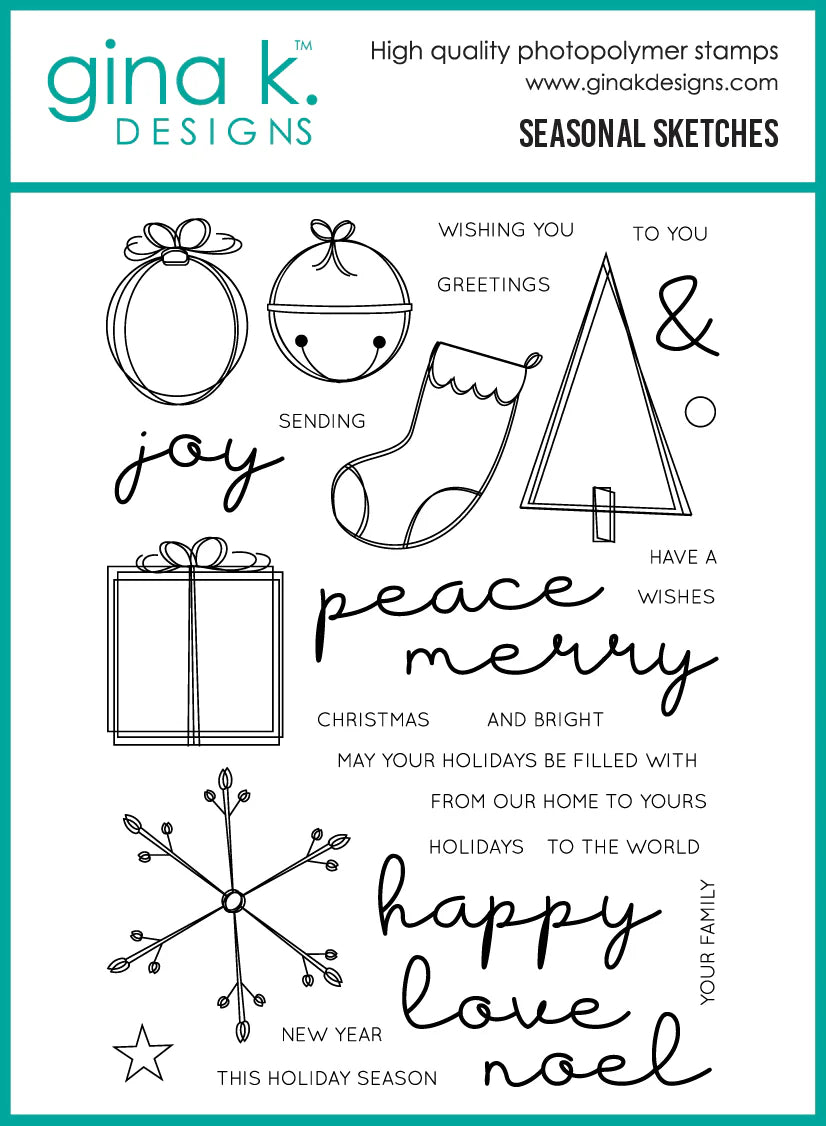 Gina K. - Seasonal Sketches Stamp & Die Bundle