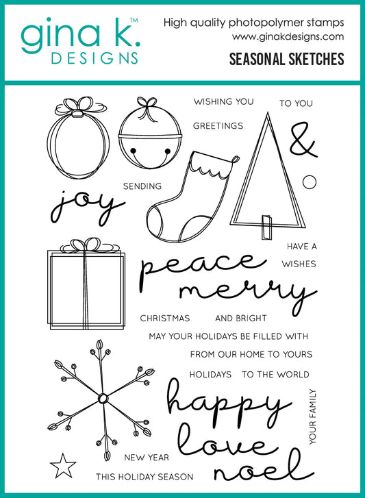 Gina K. - Seasonal Sketches Stamp & Die Bundle