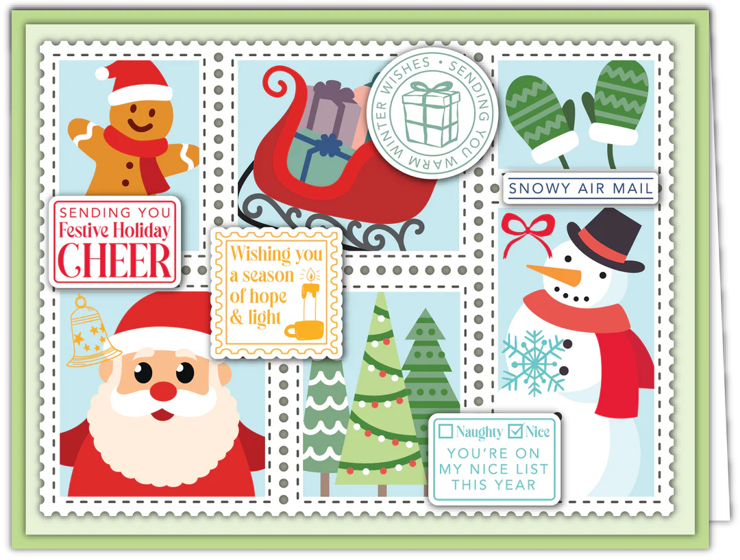 LDRS - Season's Greetings Postage Collage Stencil Set