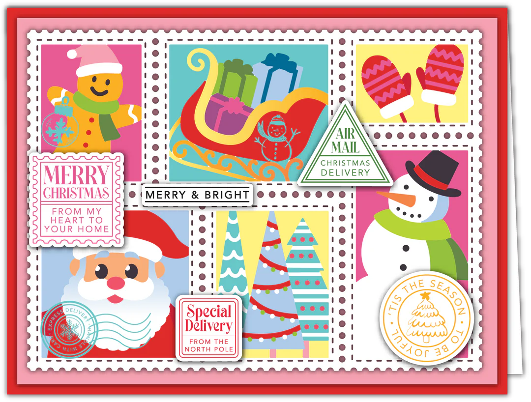 LDRS - Season's Greetings Postage Collage Stencil Set