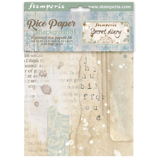 Stamperia - Secret Diary - Rice Paper Backgrounds