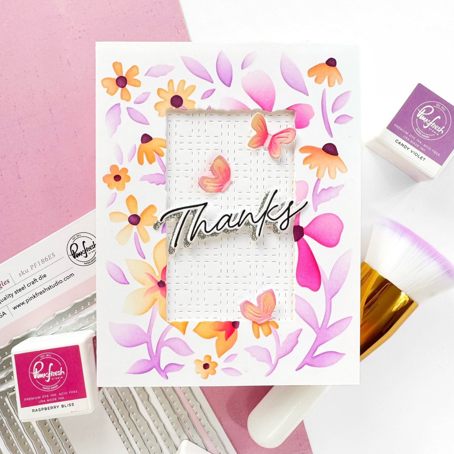 Pinkfresh - Wildflower Notes Stencil Set