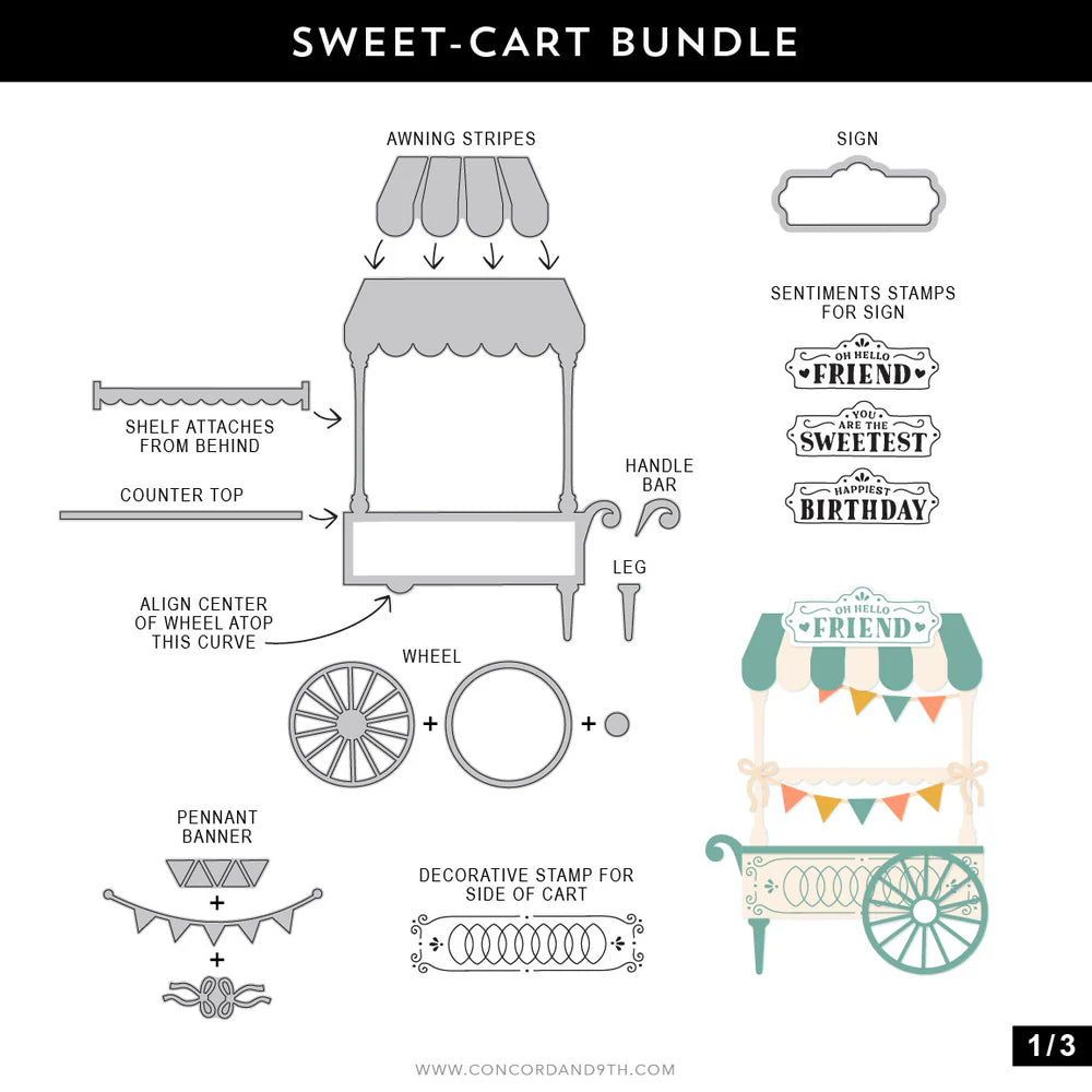 Concord & 9th - Sweet-Cart Stamp & Die Set