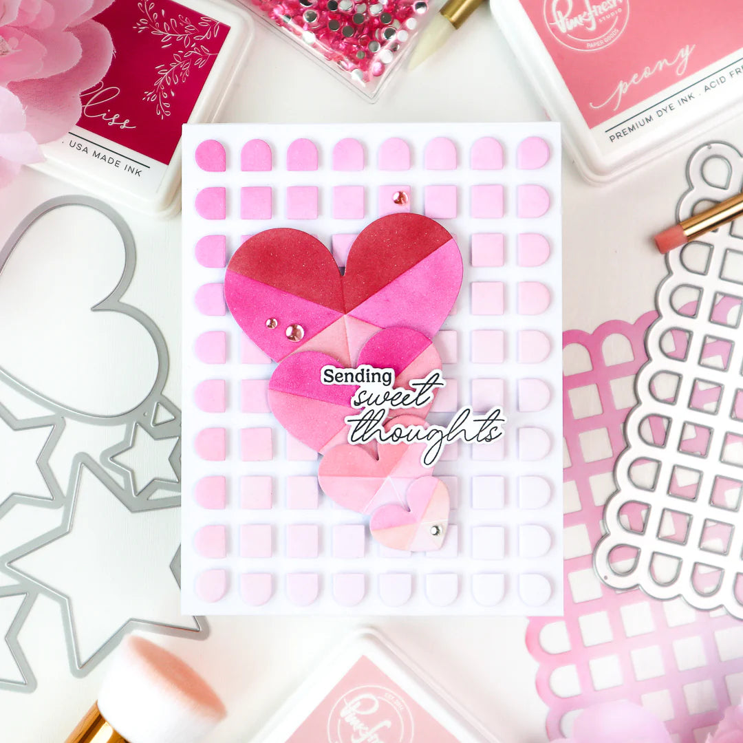 Pinkfresh - Radiating Hearts & Stars Stencil & Die Bundle