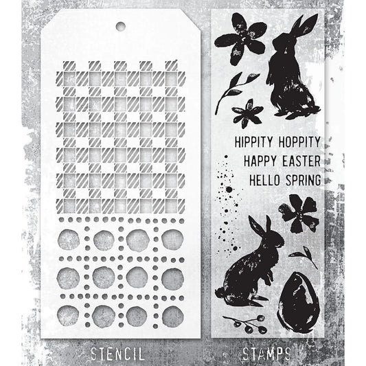 Tim Holtz - Spring Shadows Stamp & Stencil Bundle