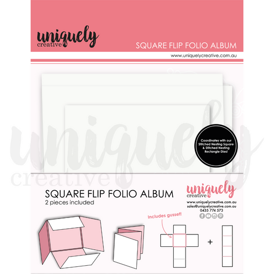 Uniquely Creative - Square Flip Folio - White