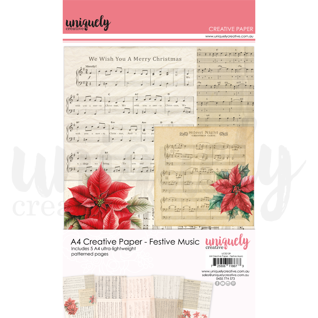 Uniquely Creative - A4 Creative Paper - Festive Music