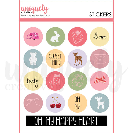 Uniquely Creative - Oh So Lovely - Little Happy Things Chipboard Stickers