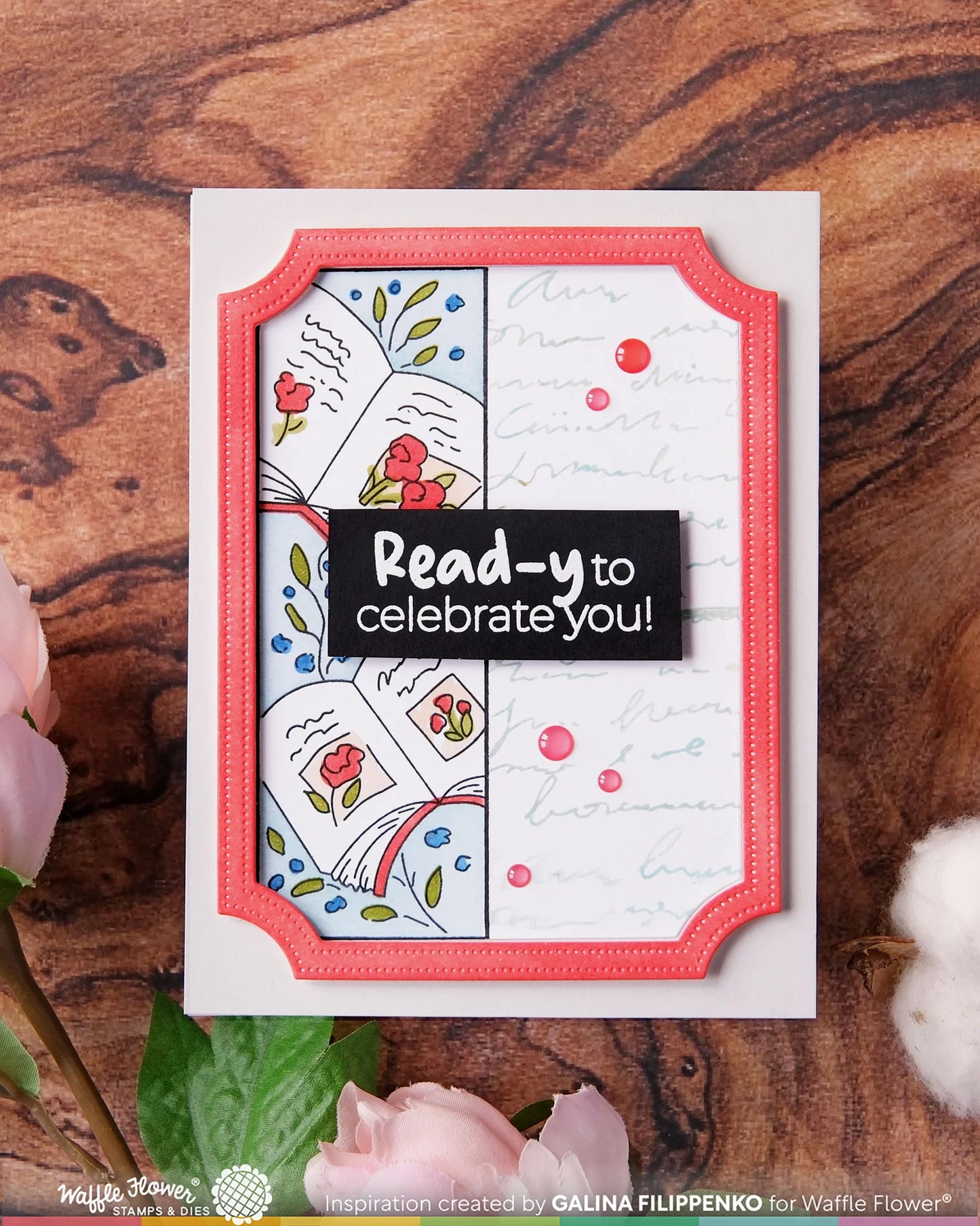 Waffle Flower - Round Bookmark - Book Lover Stamp & Stencil Bundle