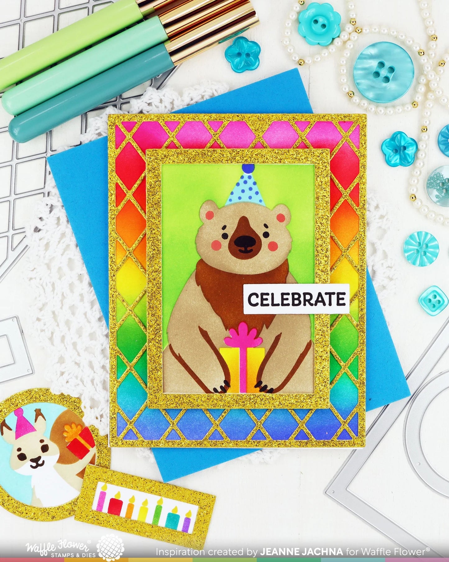 Waffle Flower - Nesting Postage Collage - Collage Blocks Die