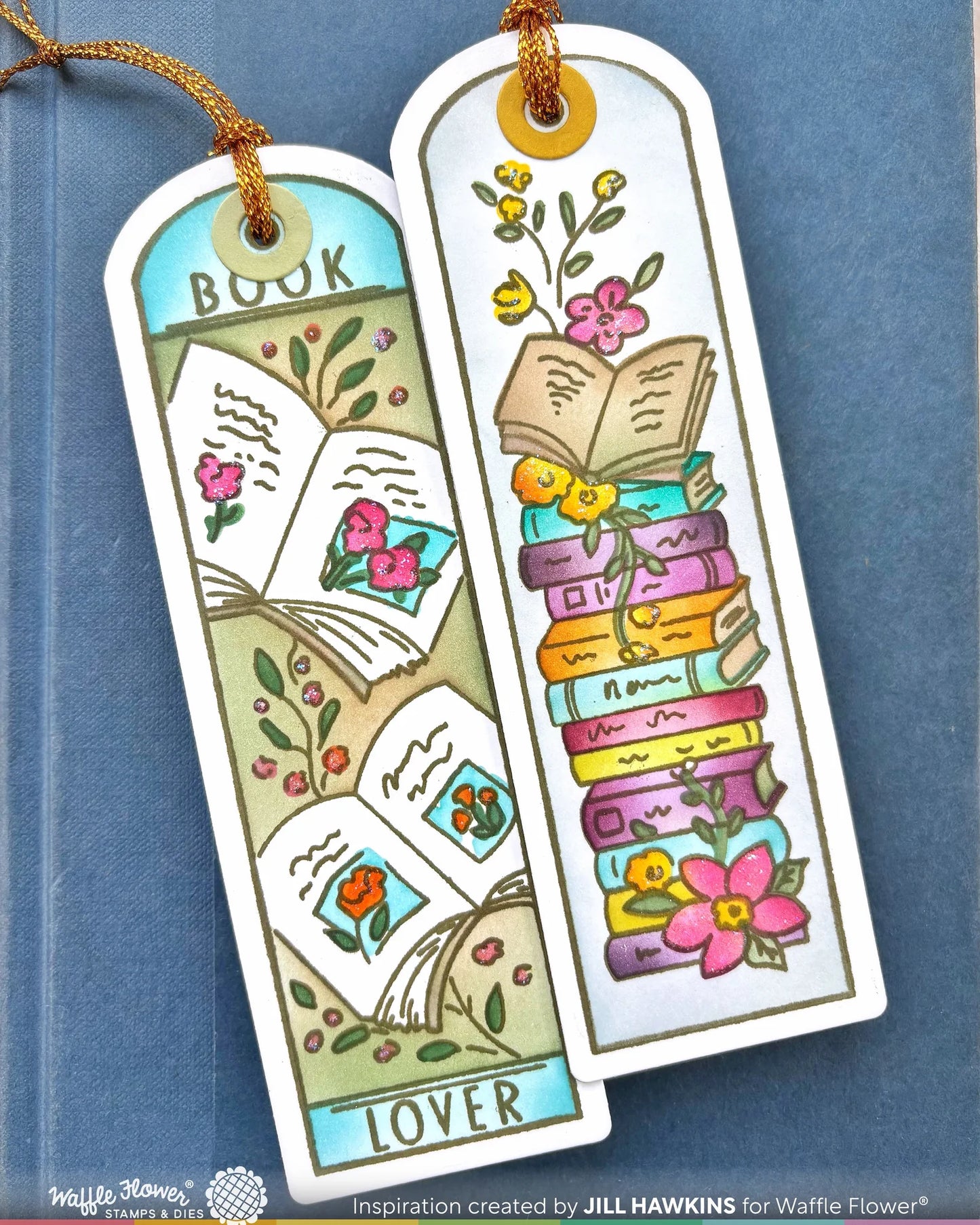Waffle Flower - Round Bookmark - Book Lover Stamp & Stencil Bundle