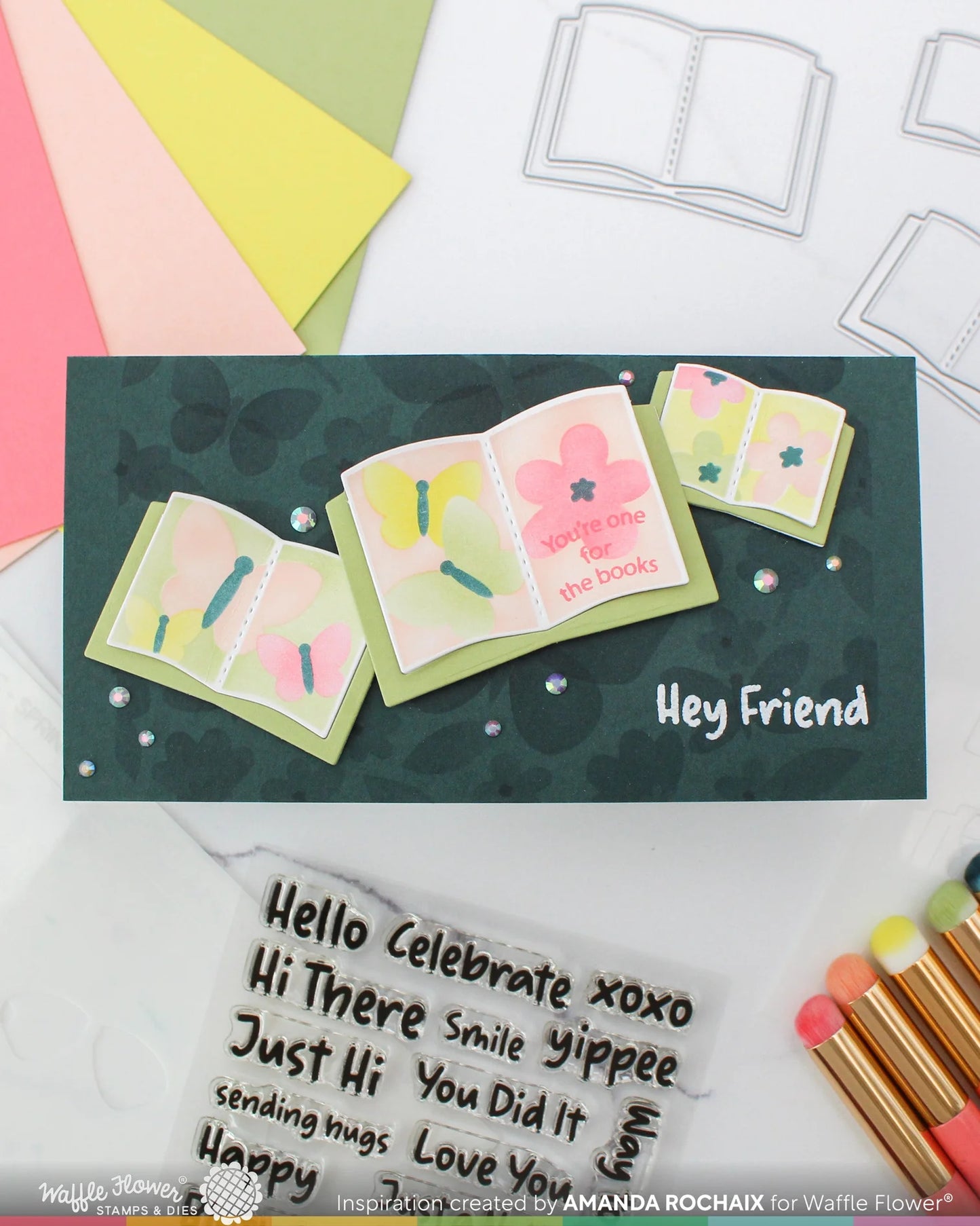Waffle Flower - Open Book Trio - Butterfly Stencil