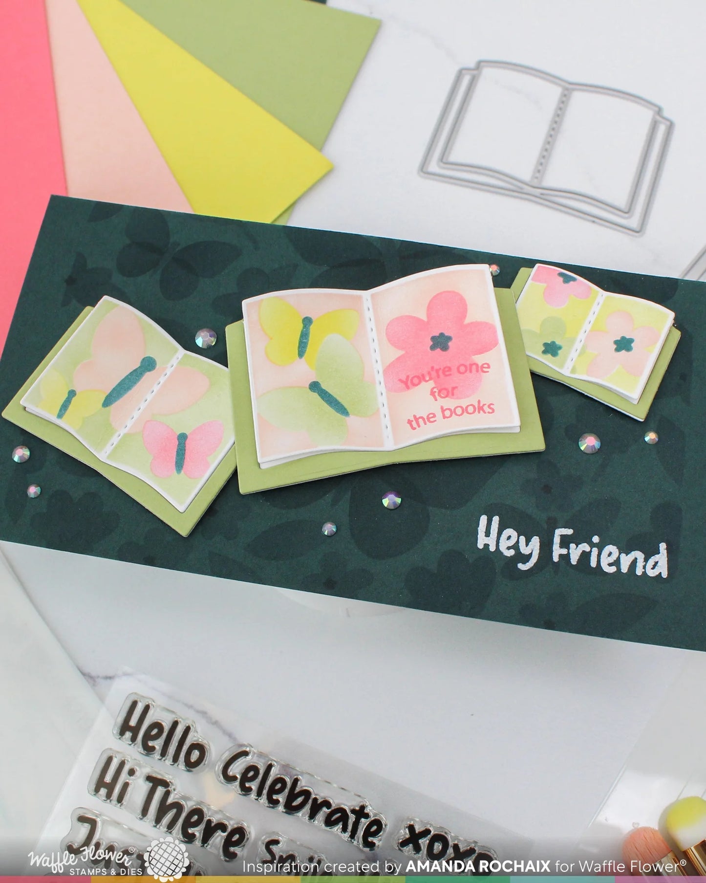 Waffle Flower - Open Book Trio - Die Set
