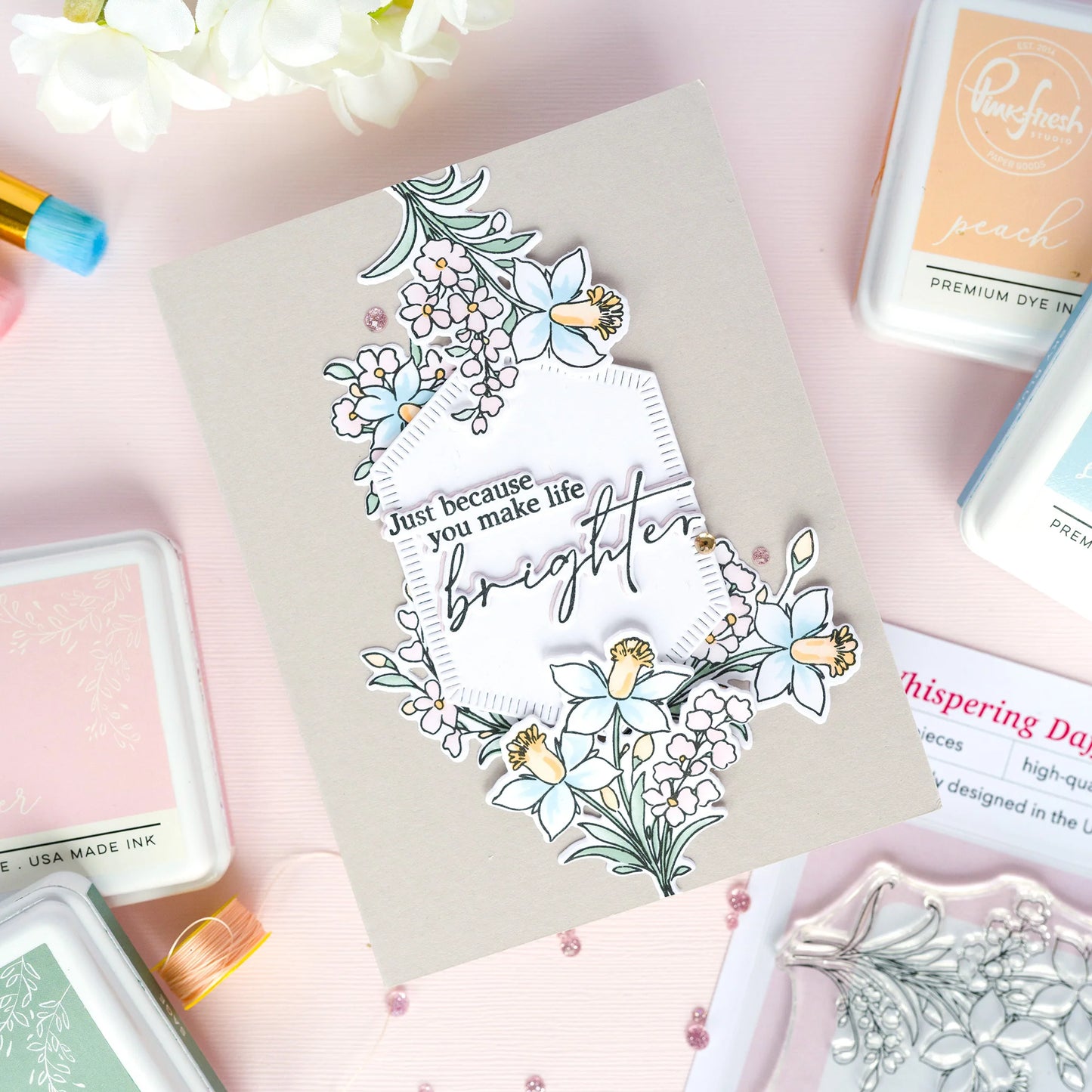 Pinkfresh - Whispering Daffodils - Stamp & Die Bundle