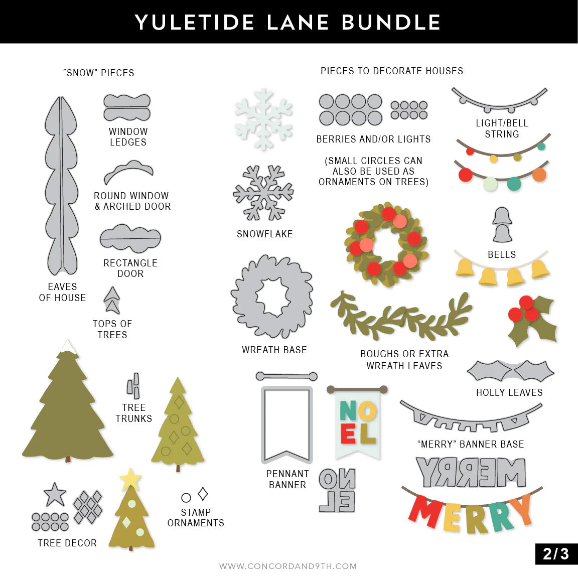 Concord & 9th - Yuletide Lane Stamp & Die Bundle