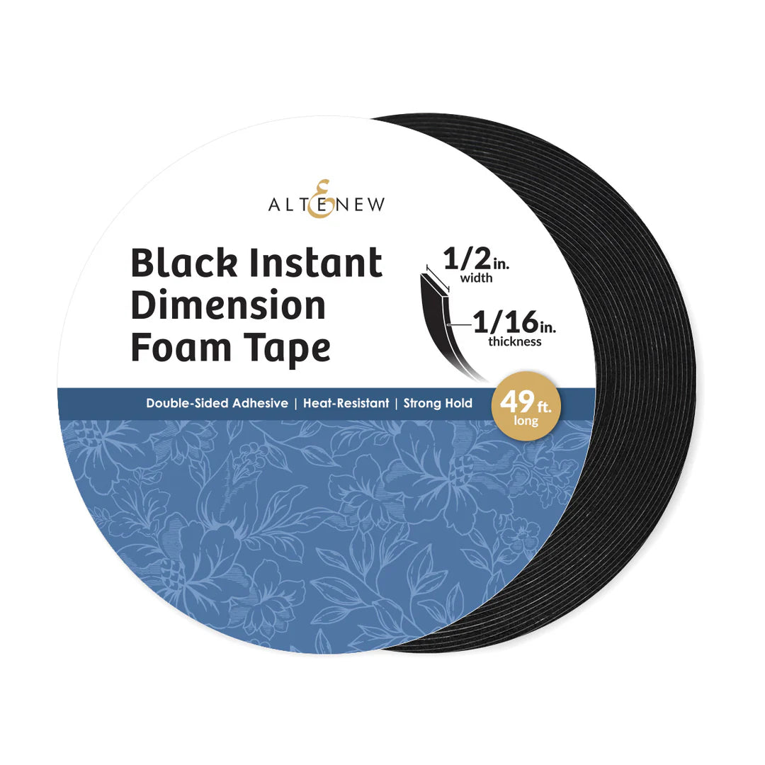 Altenew - Instand Dimension Foam Tape - BLACK: 1/2"x1/16"
