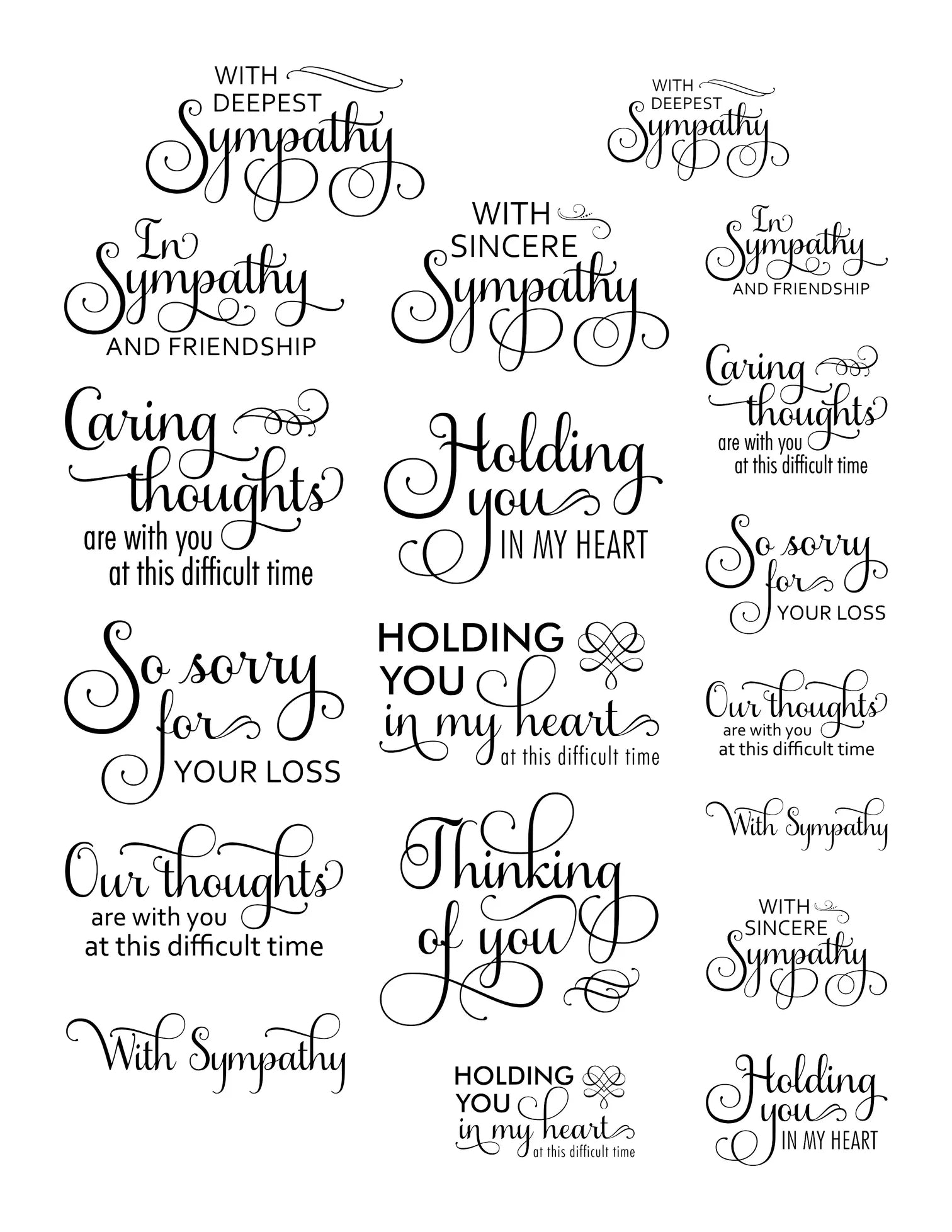 Simply Stated - Sympathy Sentiments Ephemera Pack