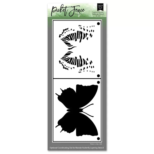 Picket Fence - Layered Wander Butterfly Stencil & Die Bundle