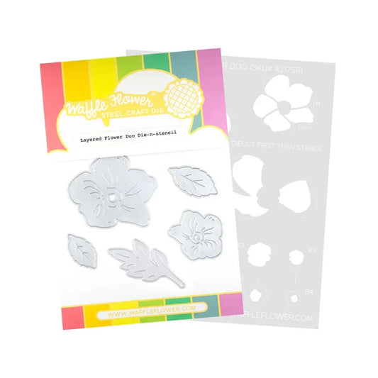 Waffle Flower - Layered Flower Duo Die-n-Stencil Bundle