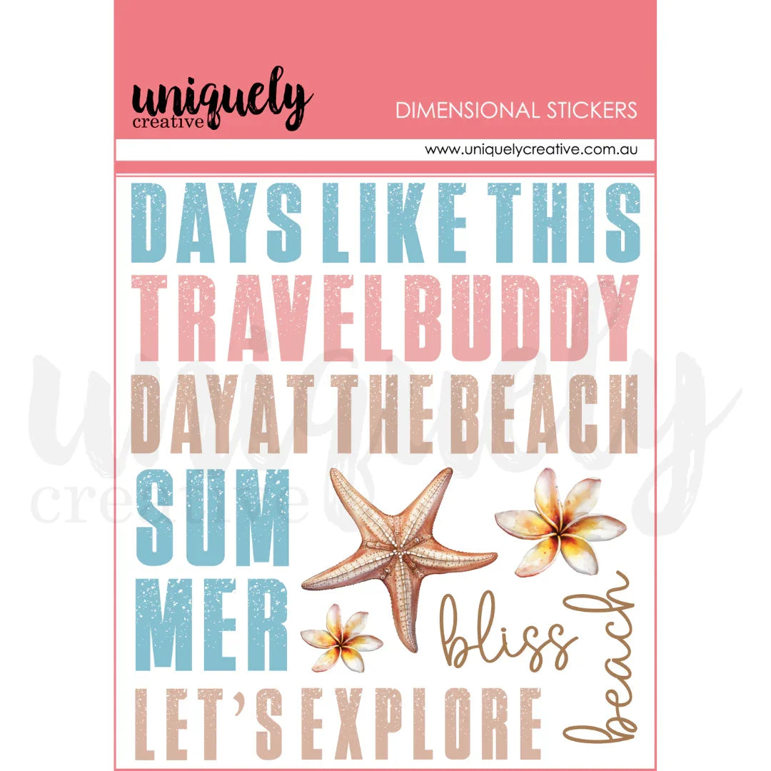 Uniquely Creative - Coastal Bliss - Dimensional Stickers