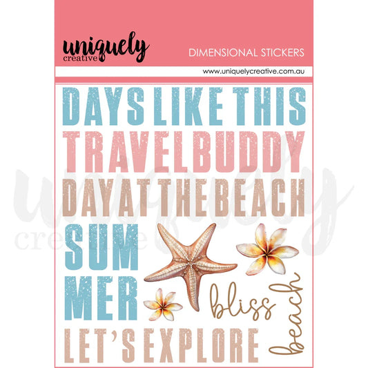 Uniquely Creative - Coastal Bliss - Dimensional Stickers