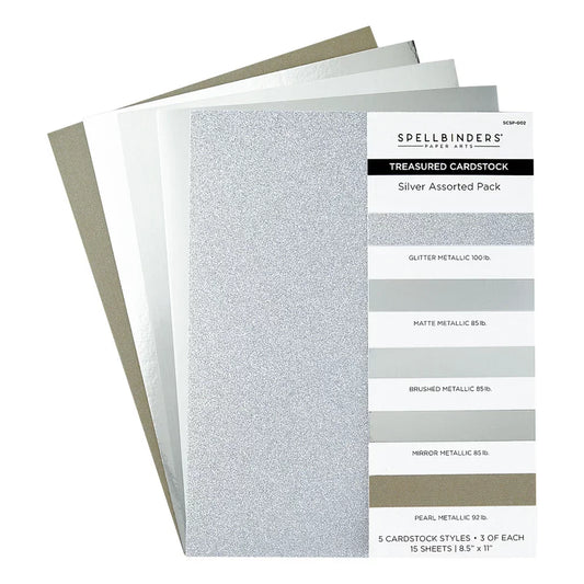 Spellbinders - Treasured Cardstock - Silver Assortment