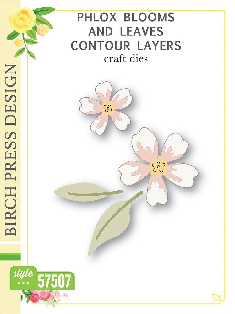 Birch Press Design - Phlox Blooms and Leaves Contour Layers Die Set