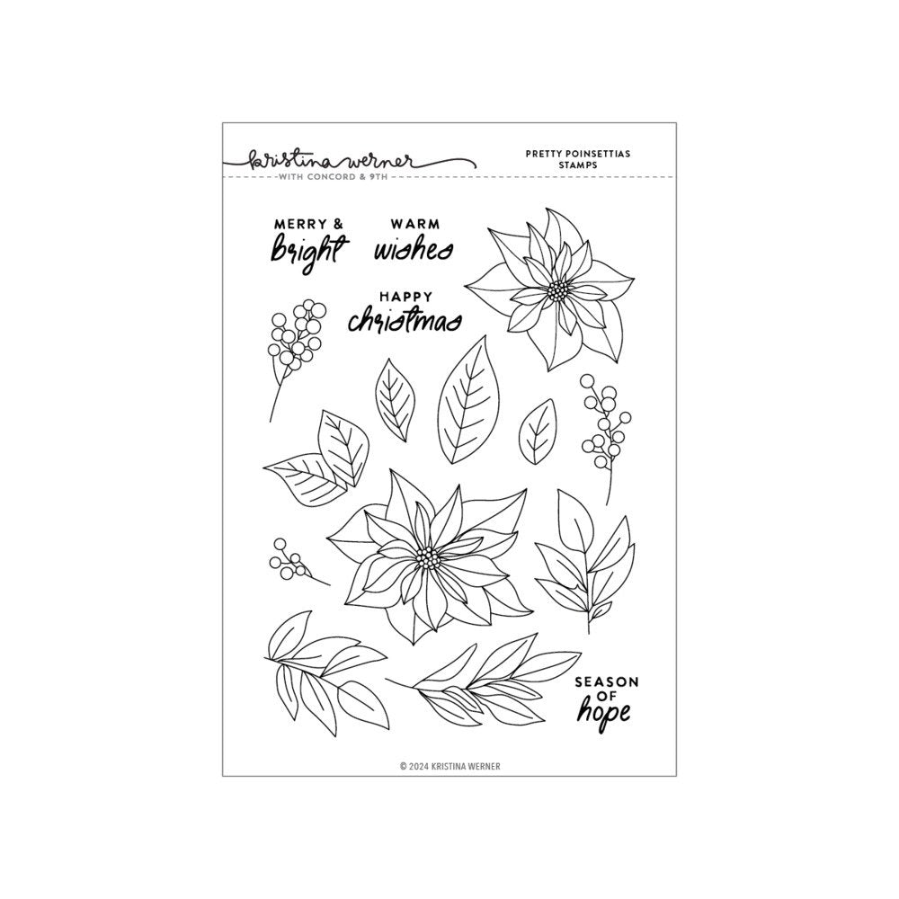 Concord & 9th - Pretty Poinsettias Stamp Set by Kristina Werner