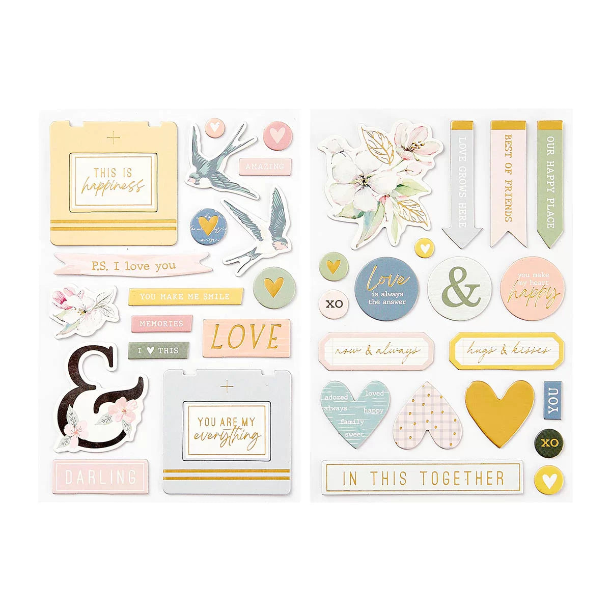 Rosie's Studio - Heartfelt - Chipboard Embellishments