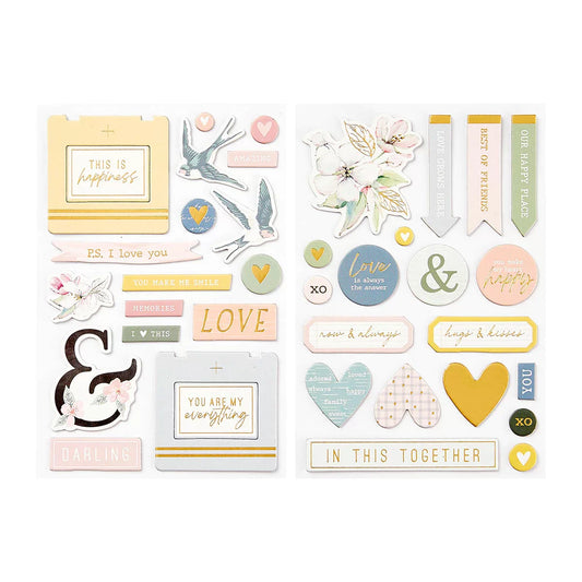 Rosie's Studio - Heartfelt - Chipboard Embellishments