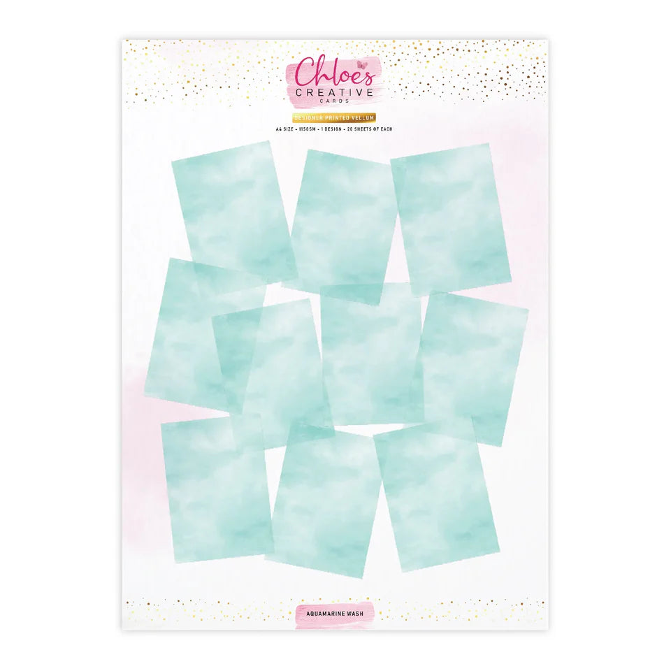 Chloe's Creative - Printed Vellum - Aquamarine Wash