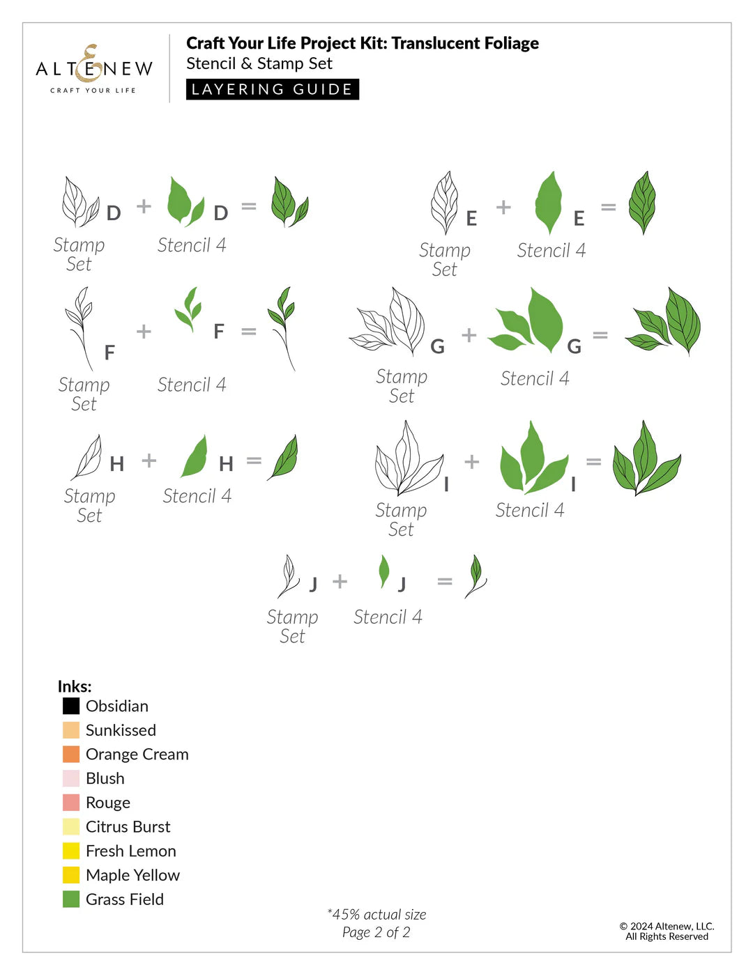 Altenew - Craft Your Life Project Kit: Translucent Foliage