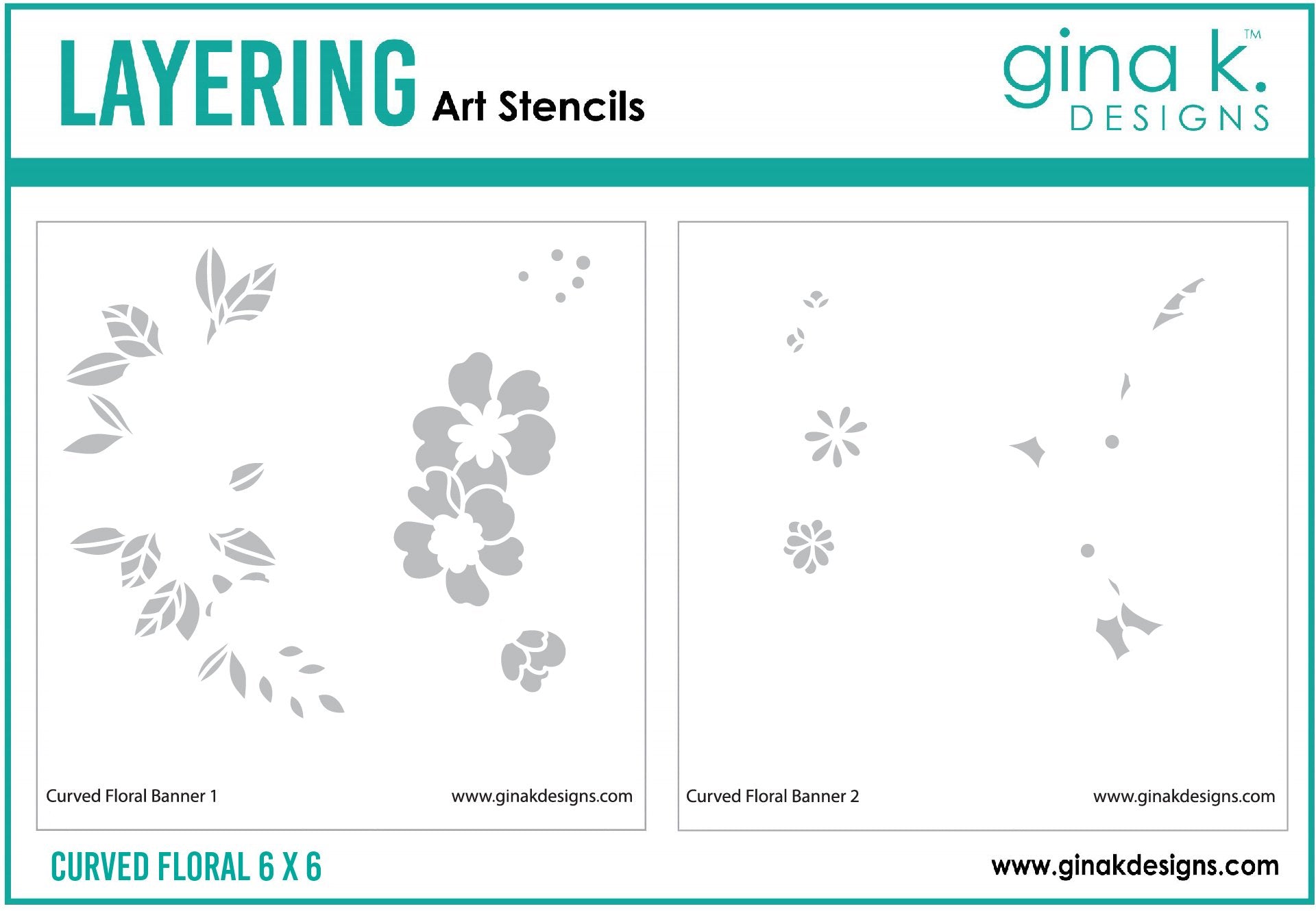 Gina K. - Curved Floral Stencil Set