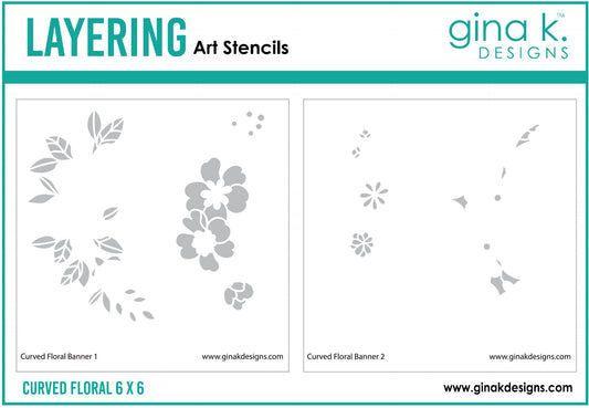 Gina K. - Curved Floral Stencil Set