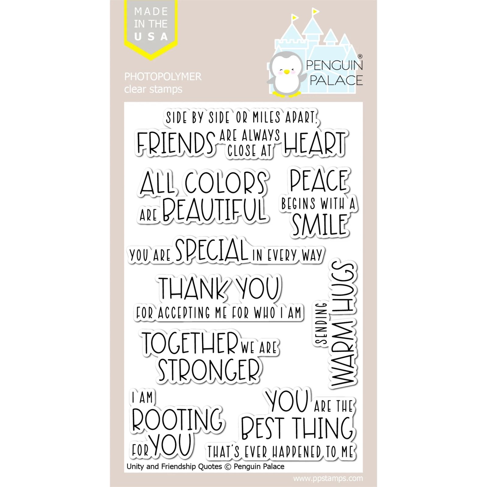 Penguin Palace - Unity and Friendship Quotes Stamp Set