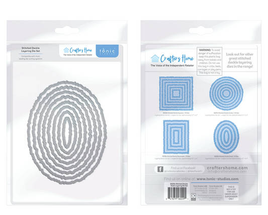 Tonic - Stitched Deckle Layering Die Set - Ovals **Crafter's Home Exclusive**