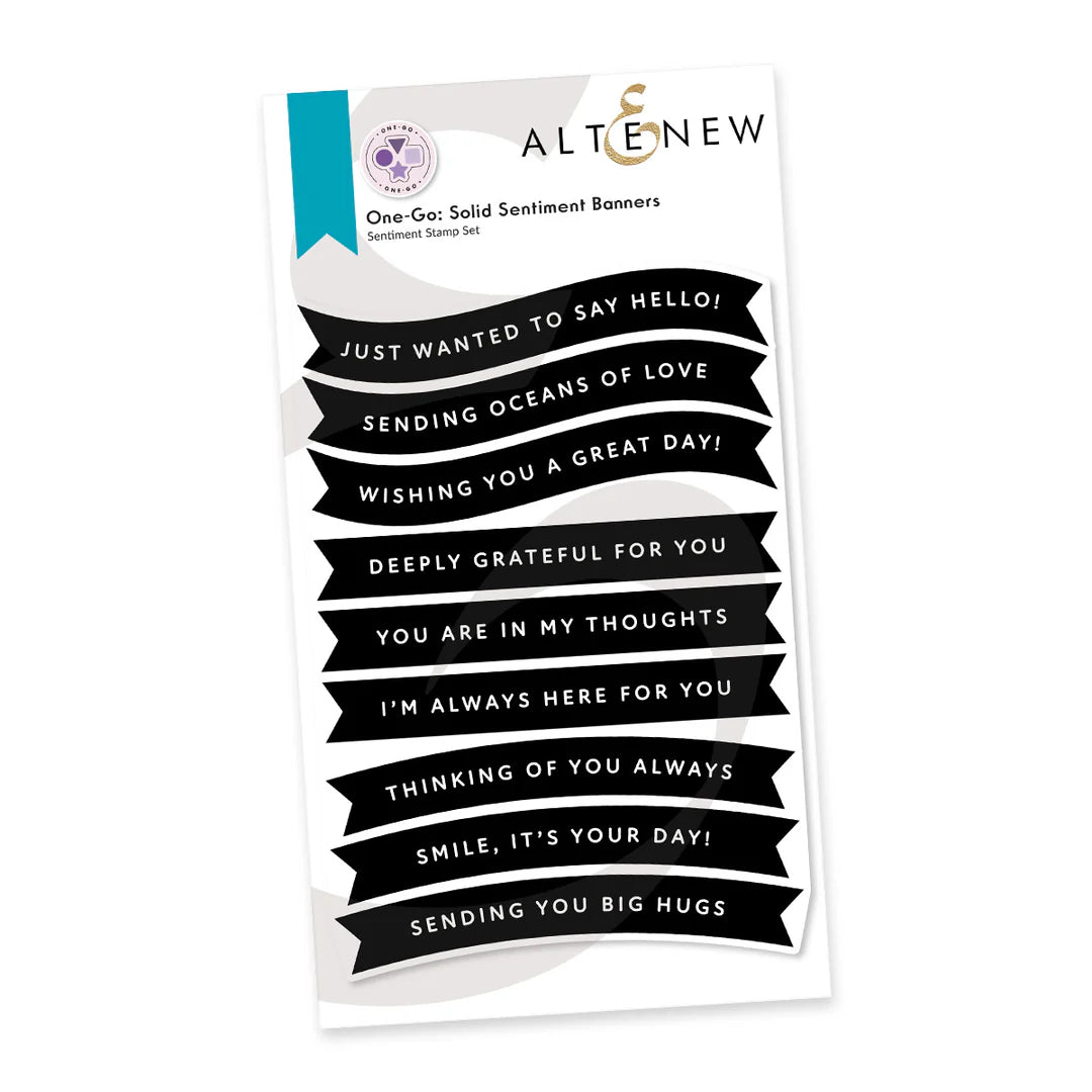 Altenew - One-Go: Solid Sentiment Banners Stamp & Die Bundle