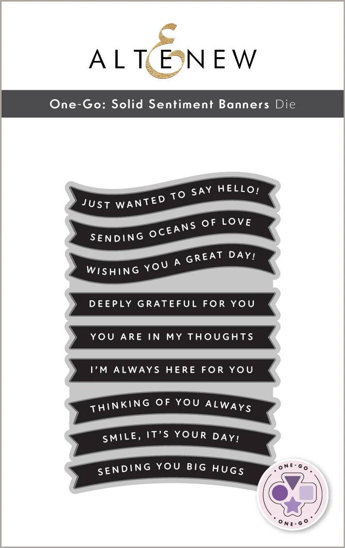Altenew - One-Go: Solid Sentiment Banners Stamp & Die Bundle