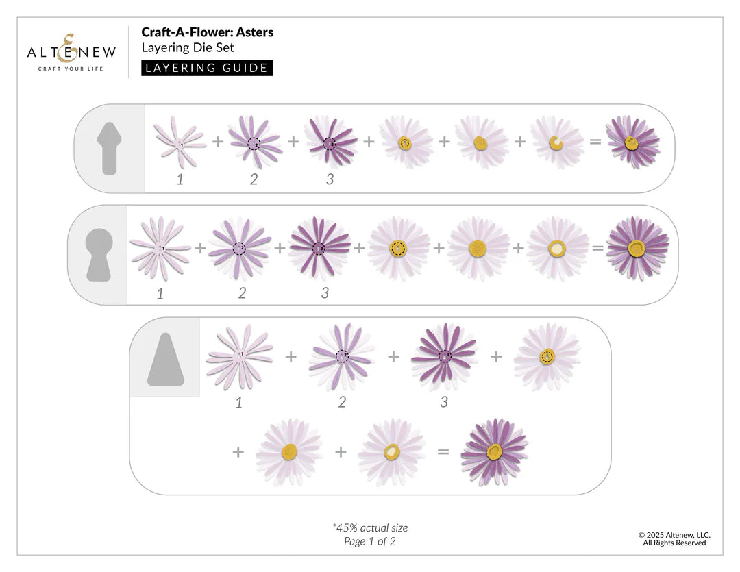 Altenew - Craft-A-Flower: Asters Layering Die Set