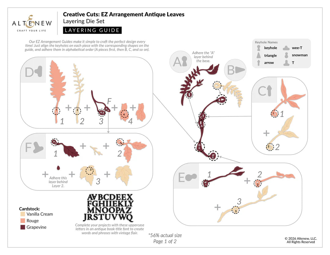 Altenew - Creative Cuts: EZ Arrangements Antique Leaves Layering Die Set